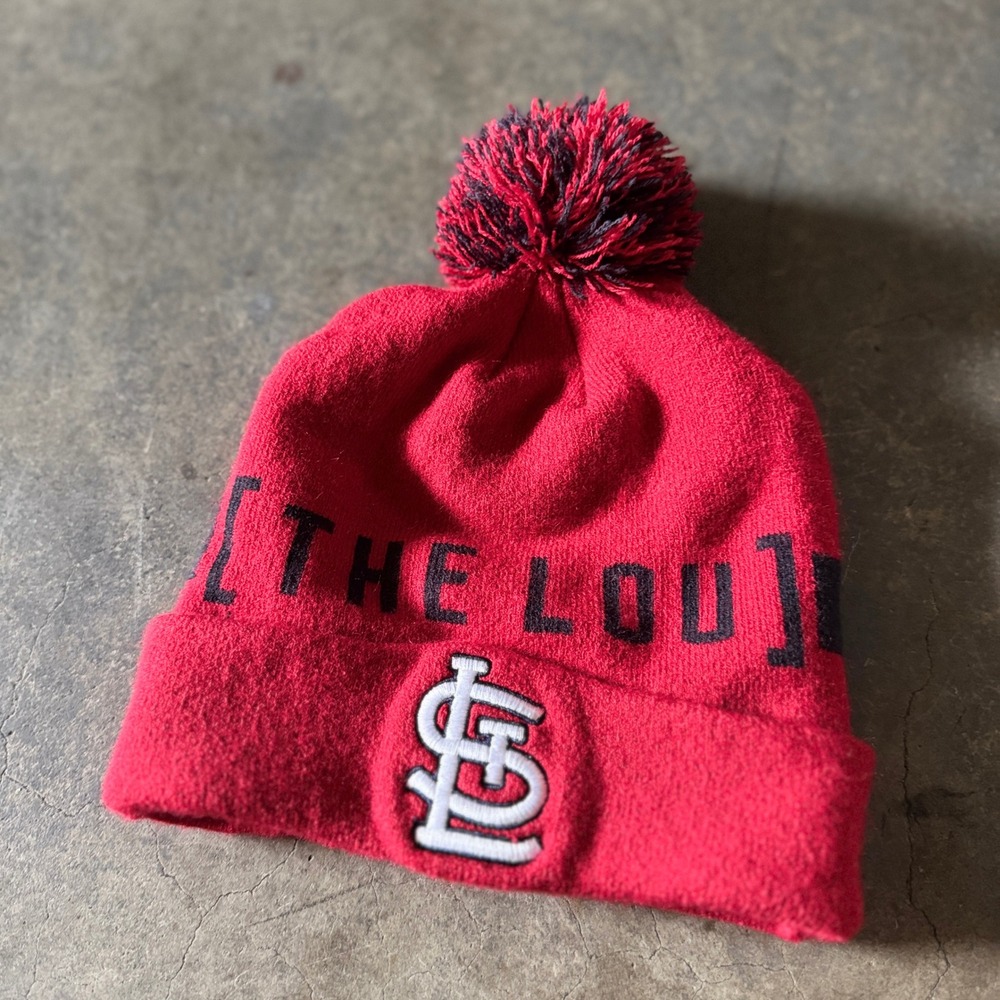 Nike St. Louis Cardinals MLB The Lou Red Pom Pom Knit Beanie Hat One Size